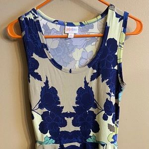 Women’s Lularoe LLR Nicki Sleeveless Tank Top Dress XS Floral W/ Pockets